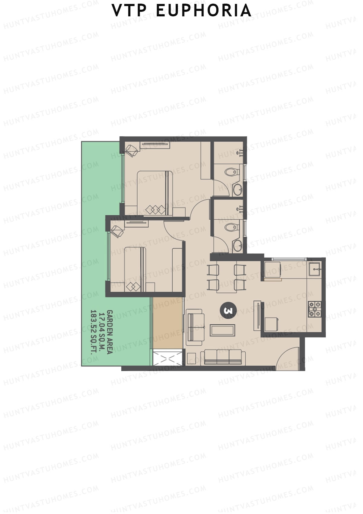 VTP Euphoria Tower 3 Unit 3 Floor Plan