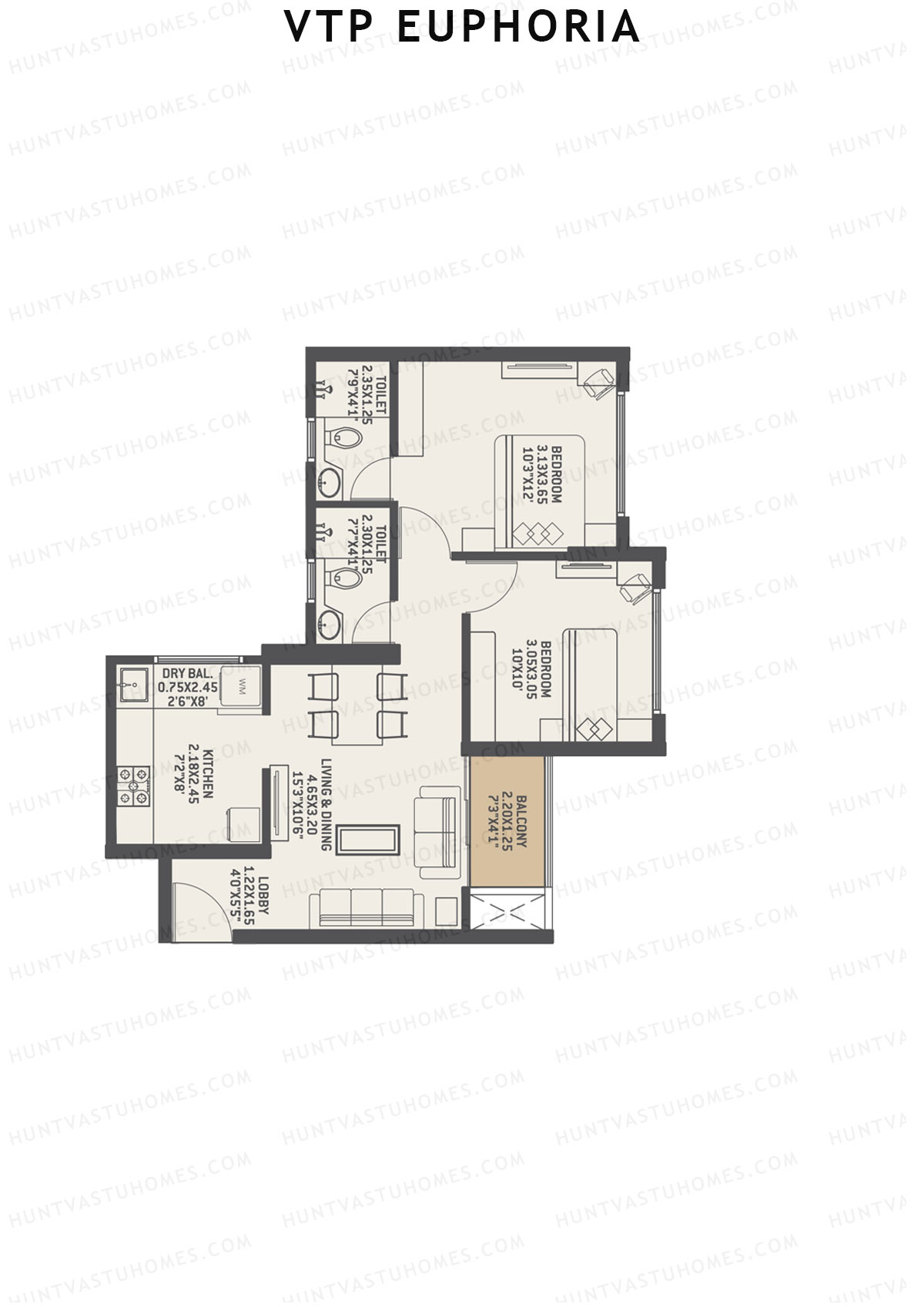 VTP Euphoria Tower 3 Unit 4 Floor Plan