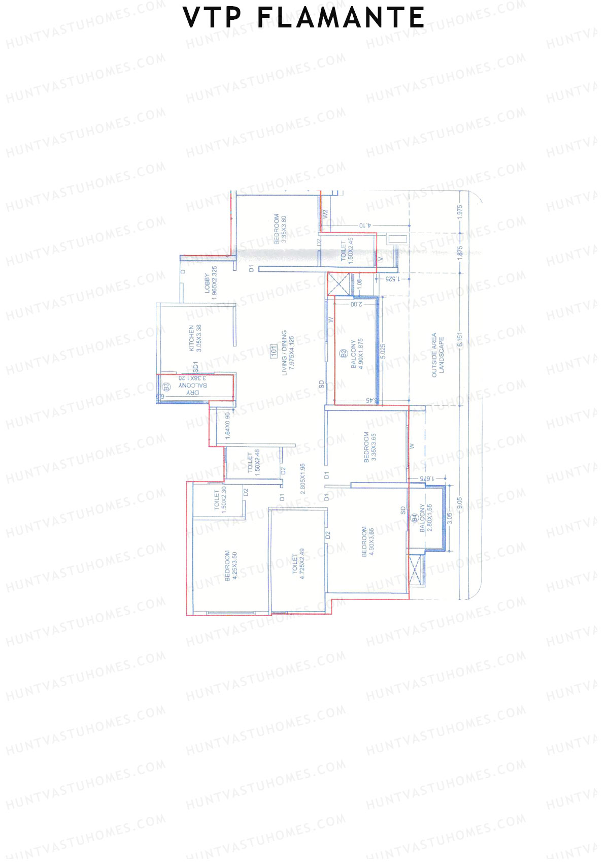 VTP Flamante Tower 1 Unit 1 Floor Plan
