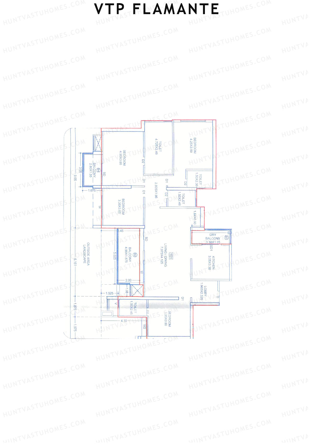 VTP Flamante Tower 1 Unit 3 Floor Plan
