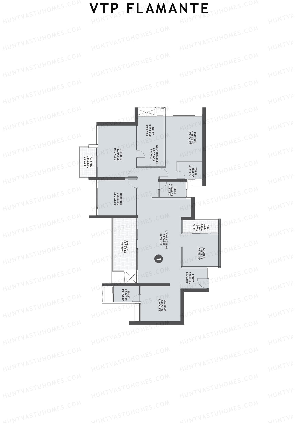 VTP Flamante Tower 1 Unit 3 Floor Plan