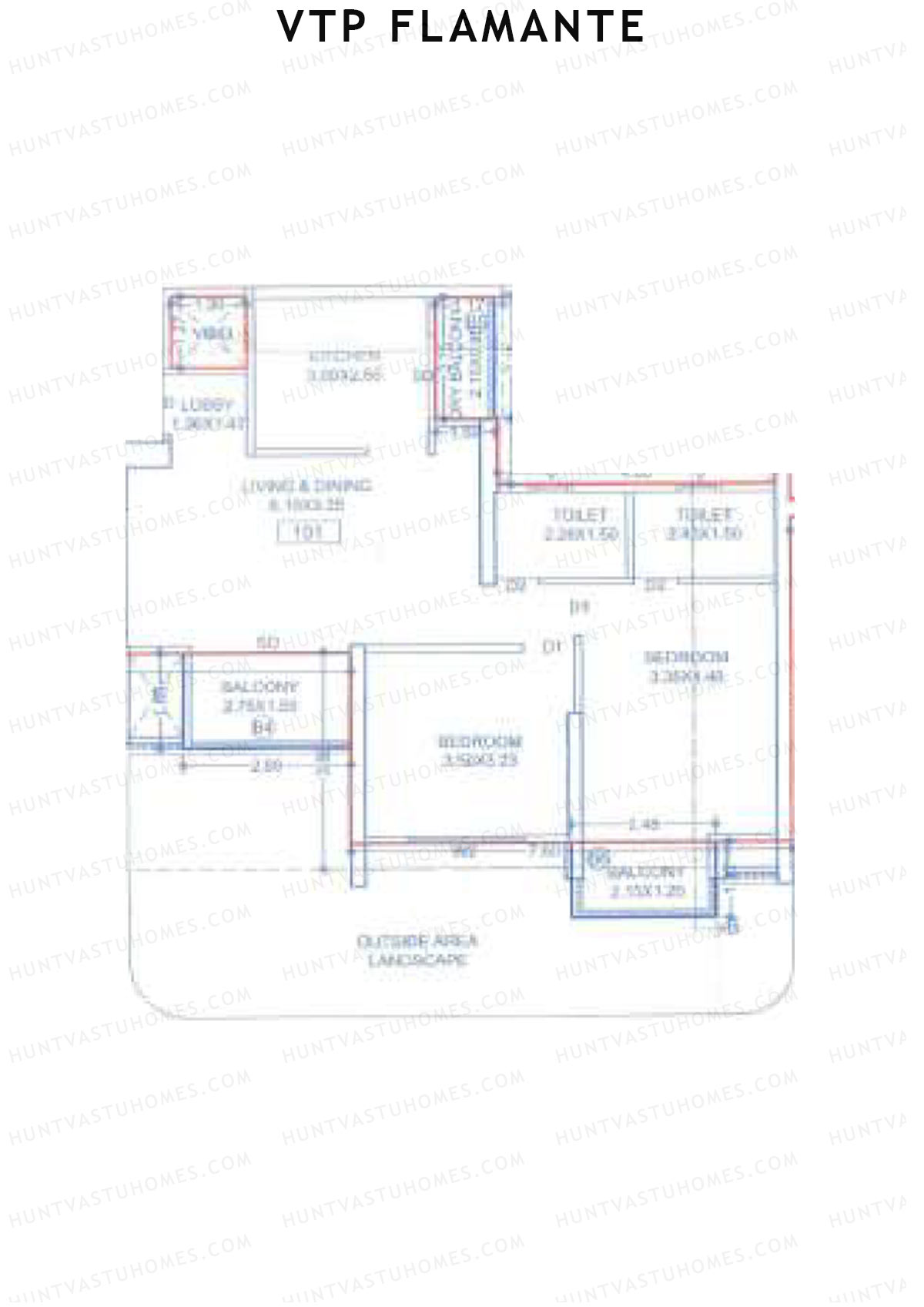 VTP Flamante Tower 2 Unit 1 Floor Plan
