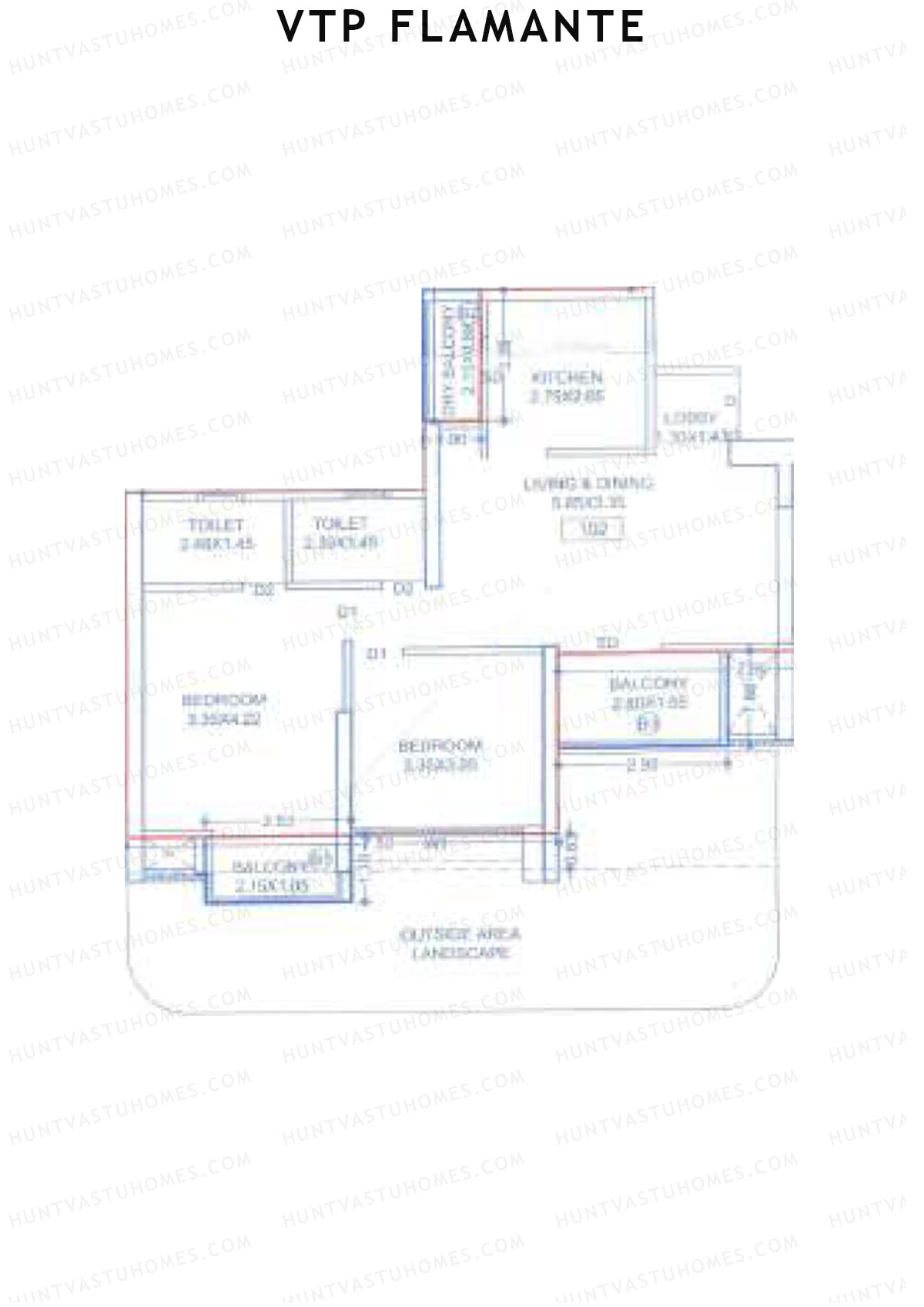 VTP Flamante Tower 2 Unit 2 Floor Plan