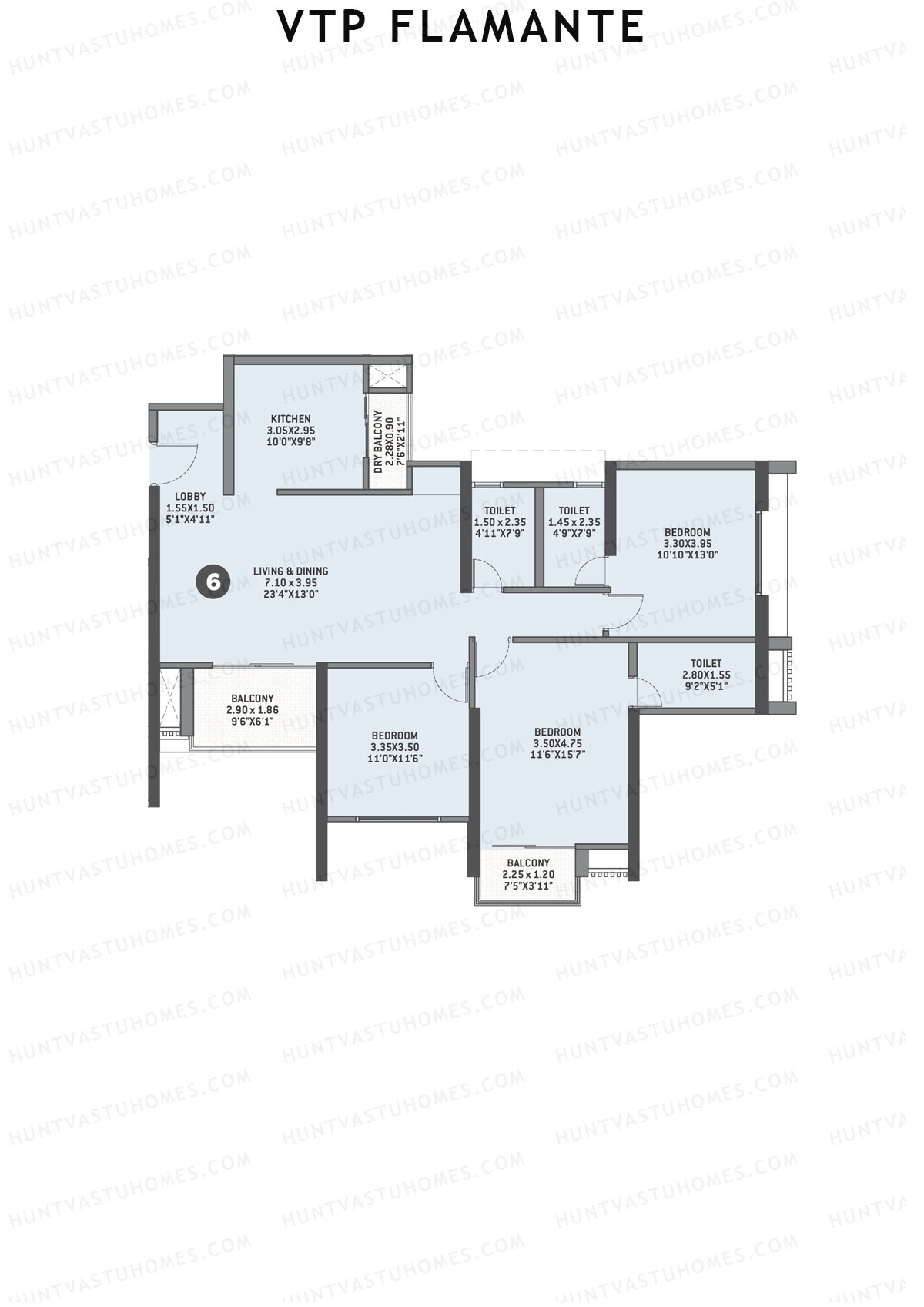 VTP Flamante Tower 2 Unit 6 Floor Plan