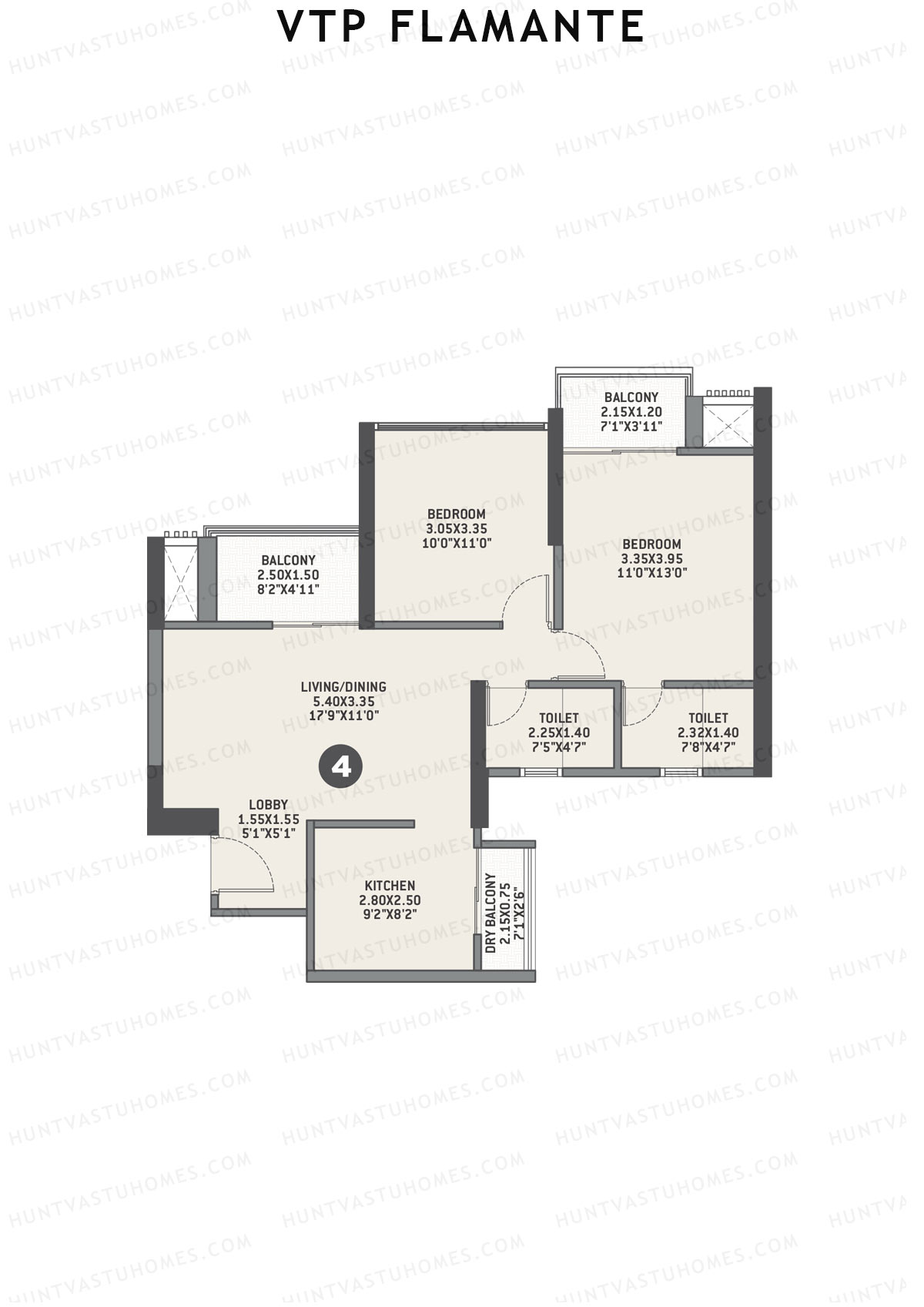 VTP Flamante Tower 3 Unit 4 Floor Plan