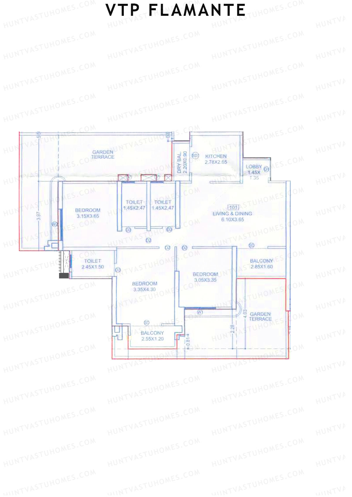 VTP Flamante Tower 5 Unit 1 Floor Plan