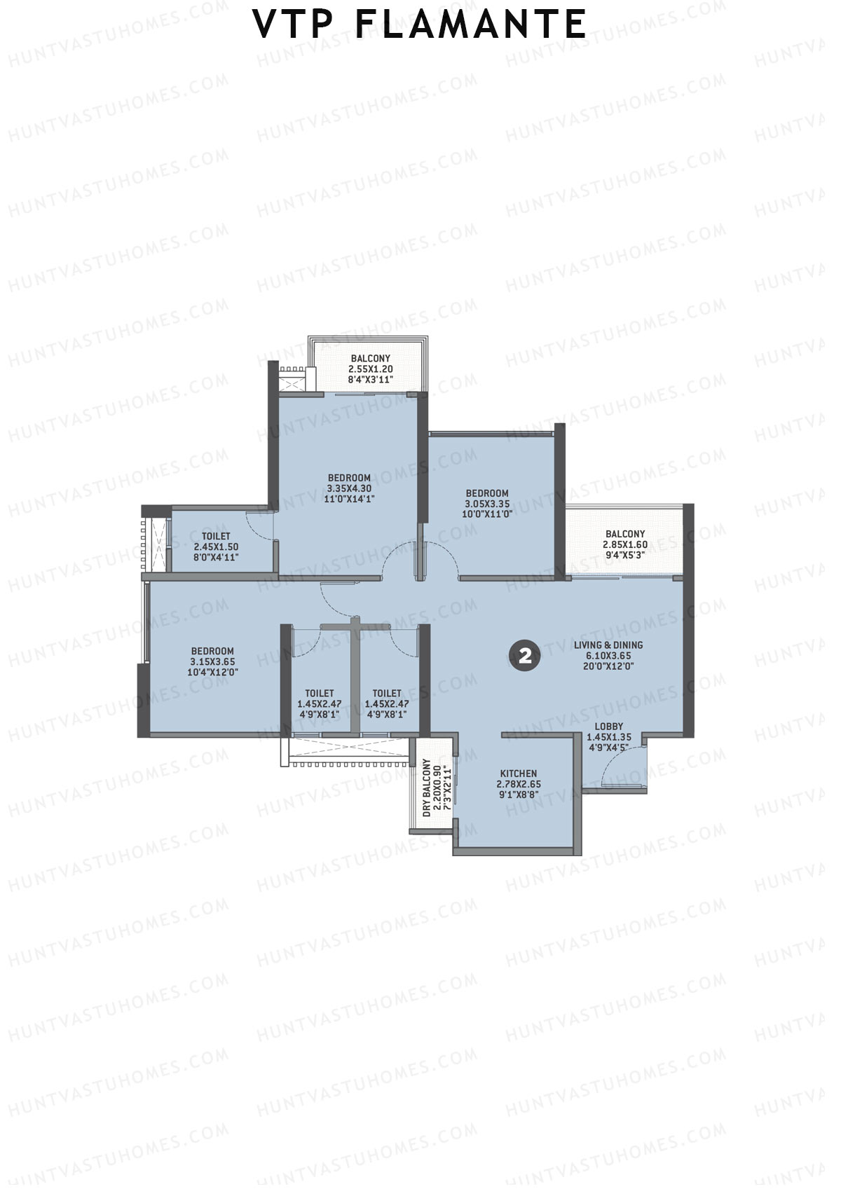 VTP Flamante Tower 5 Unit 2 Floor Plan