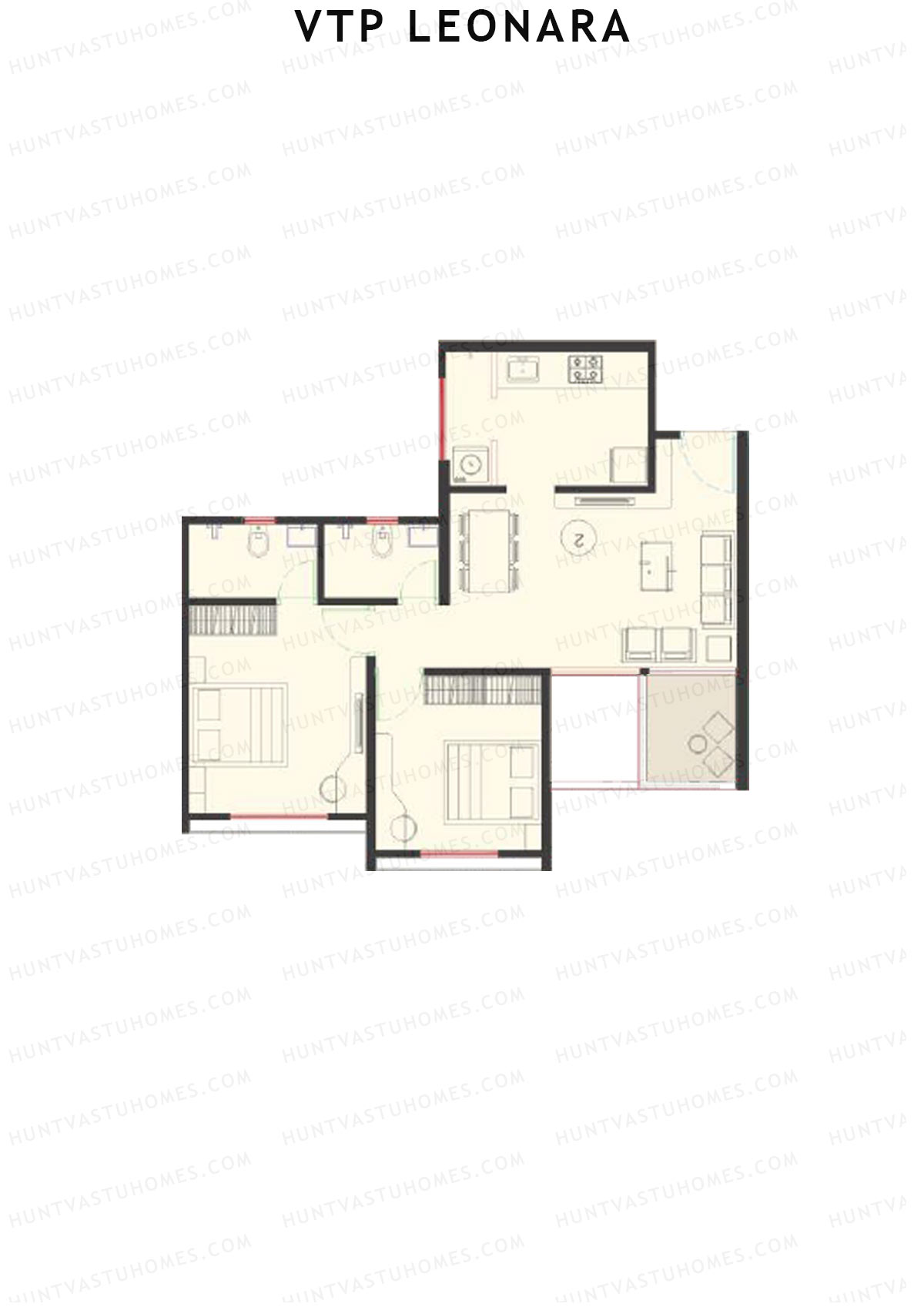 VTP Leonara Tower A Unit 2 Floor Plan
