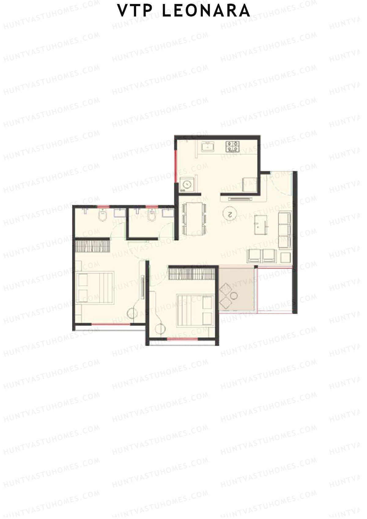 VTP Leonara Tower A Unit 2 Floor Plan