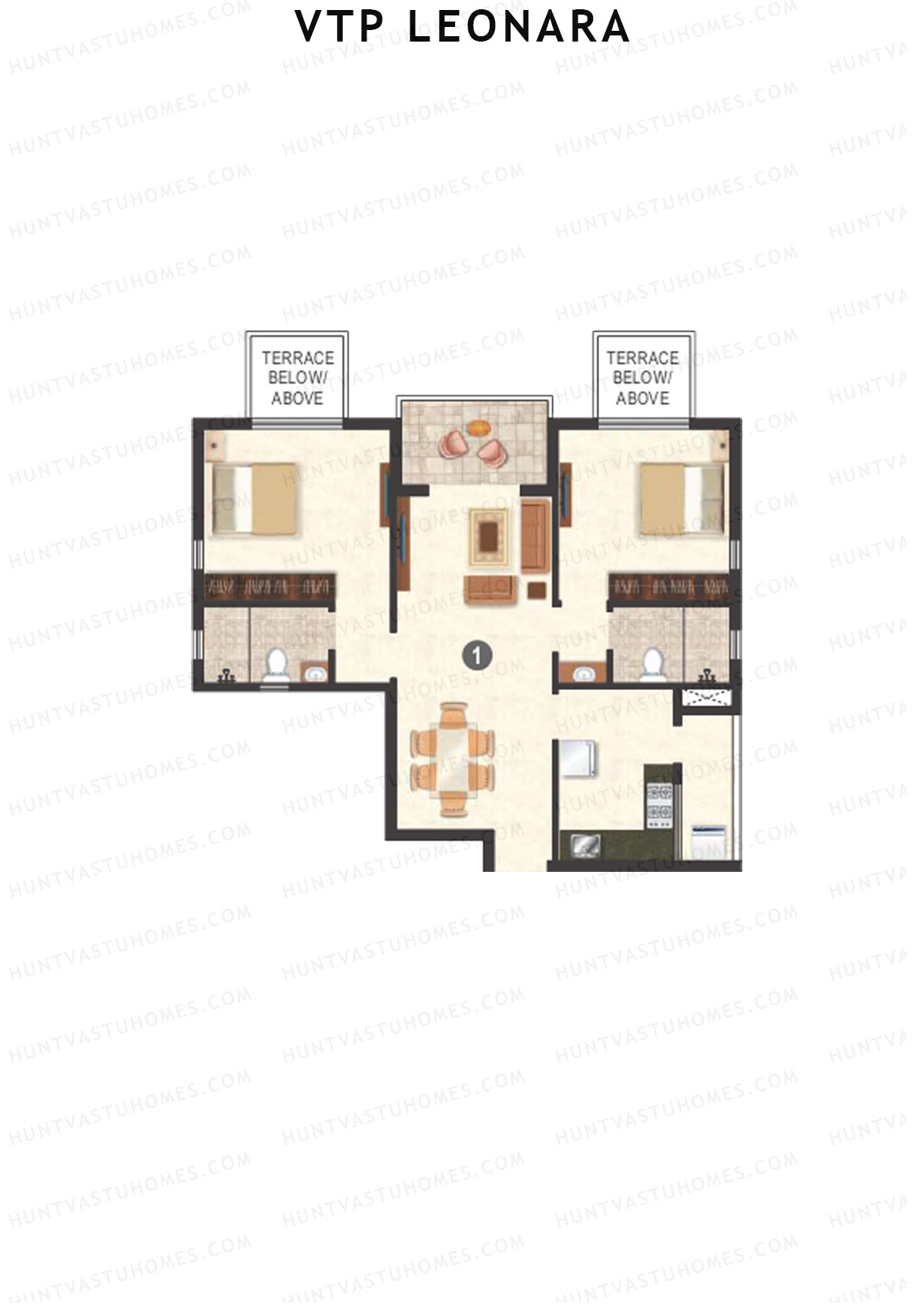 VTP Leonara Tower B Unit 1 Floor Plan