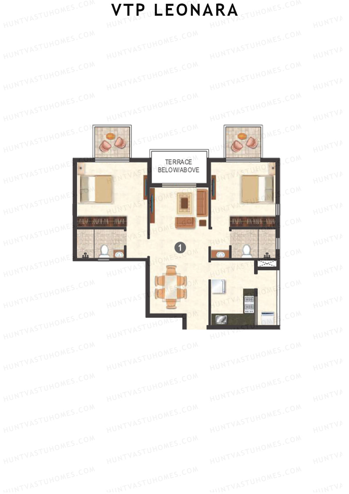 VTP Leonara Tower B Unit 1 Floor Plan