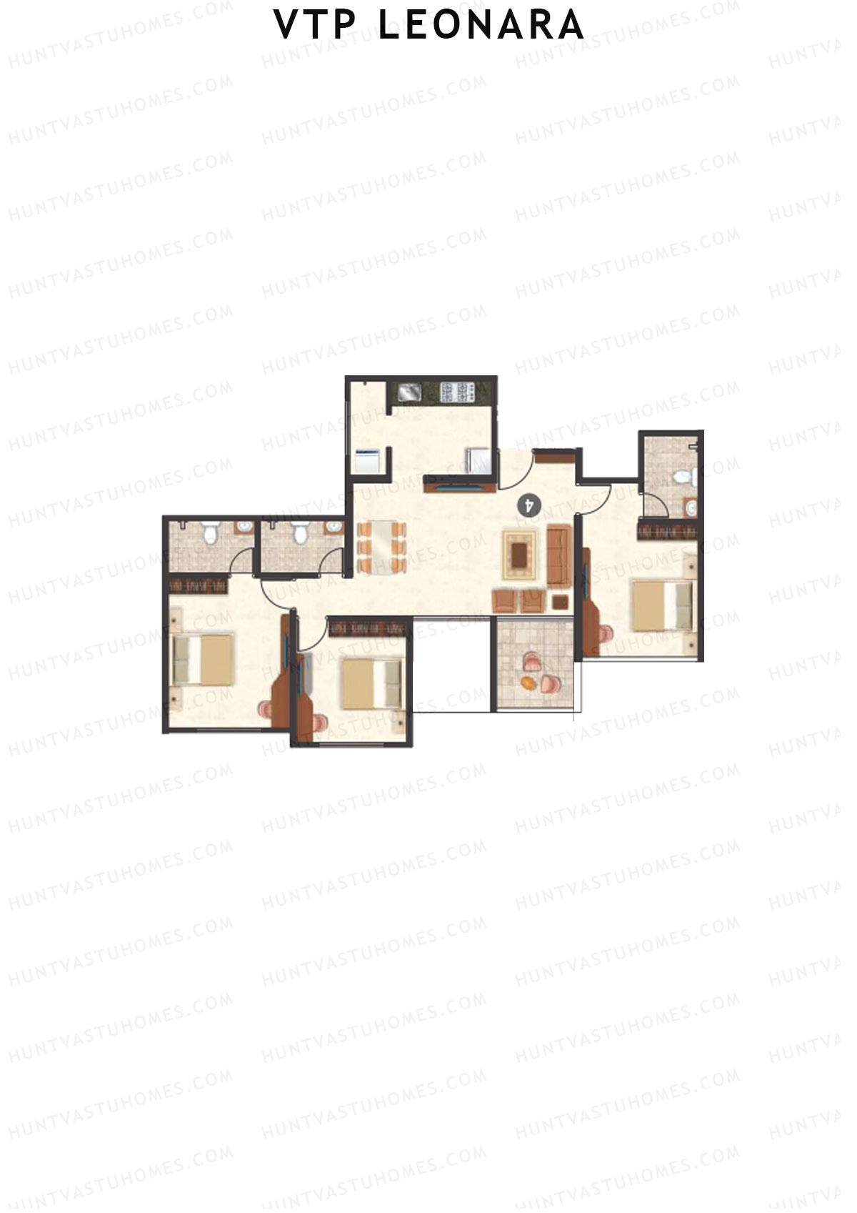 VTP Leonara Tower C Unit 4 Floor Plan