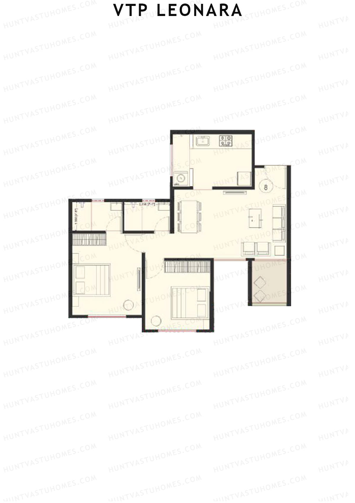 VTP Leonara Tower D Unit 3 Floor Plan