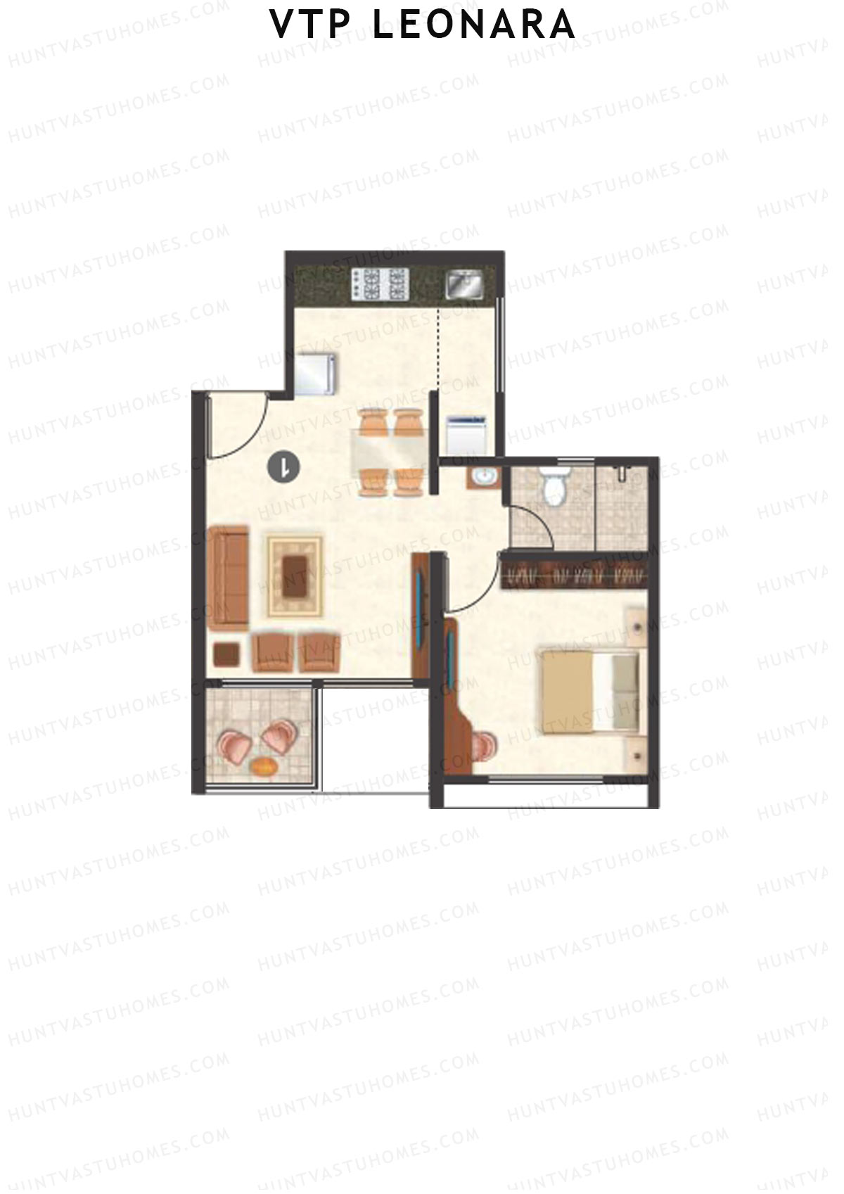 VTP Leonara Tower F Unit 1 Floor Plan