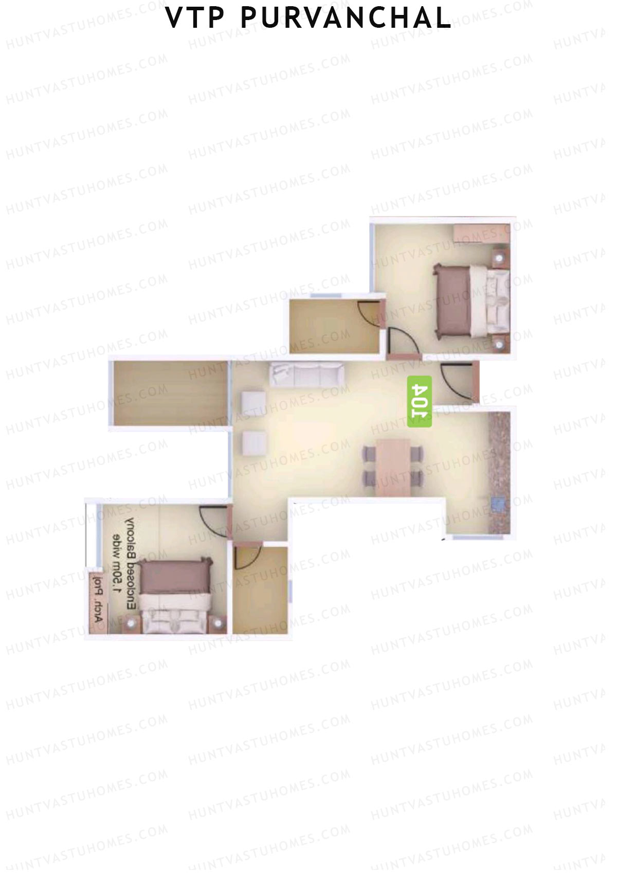 VTP Purvanchal Wing A Unit 1 Floor Plan