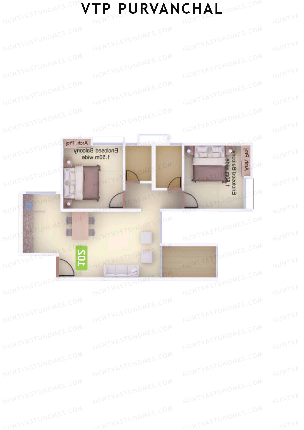 VTP Purvanchal Wing A Unit 3 Floor Plan