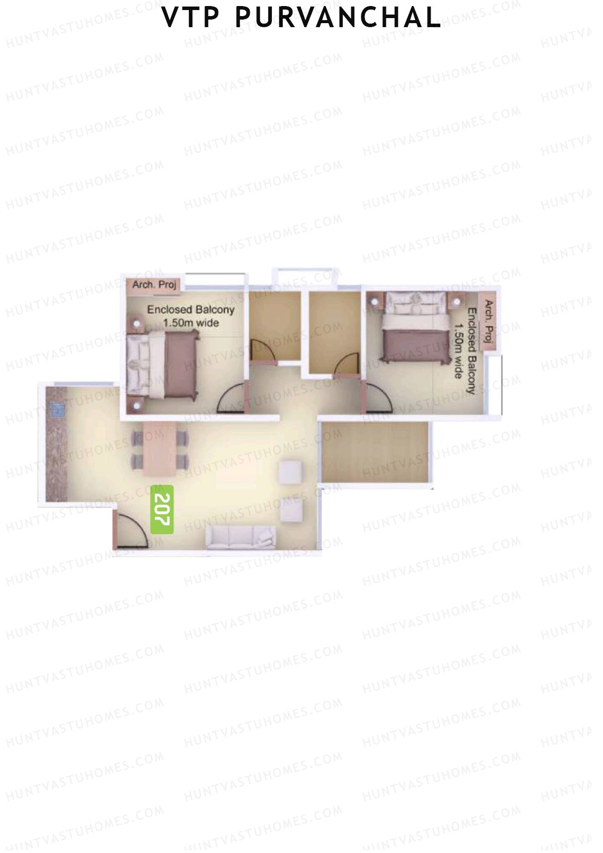 VTP Purvanchal Wing A Unit 3 Floor Plan