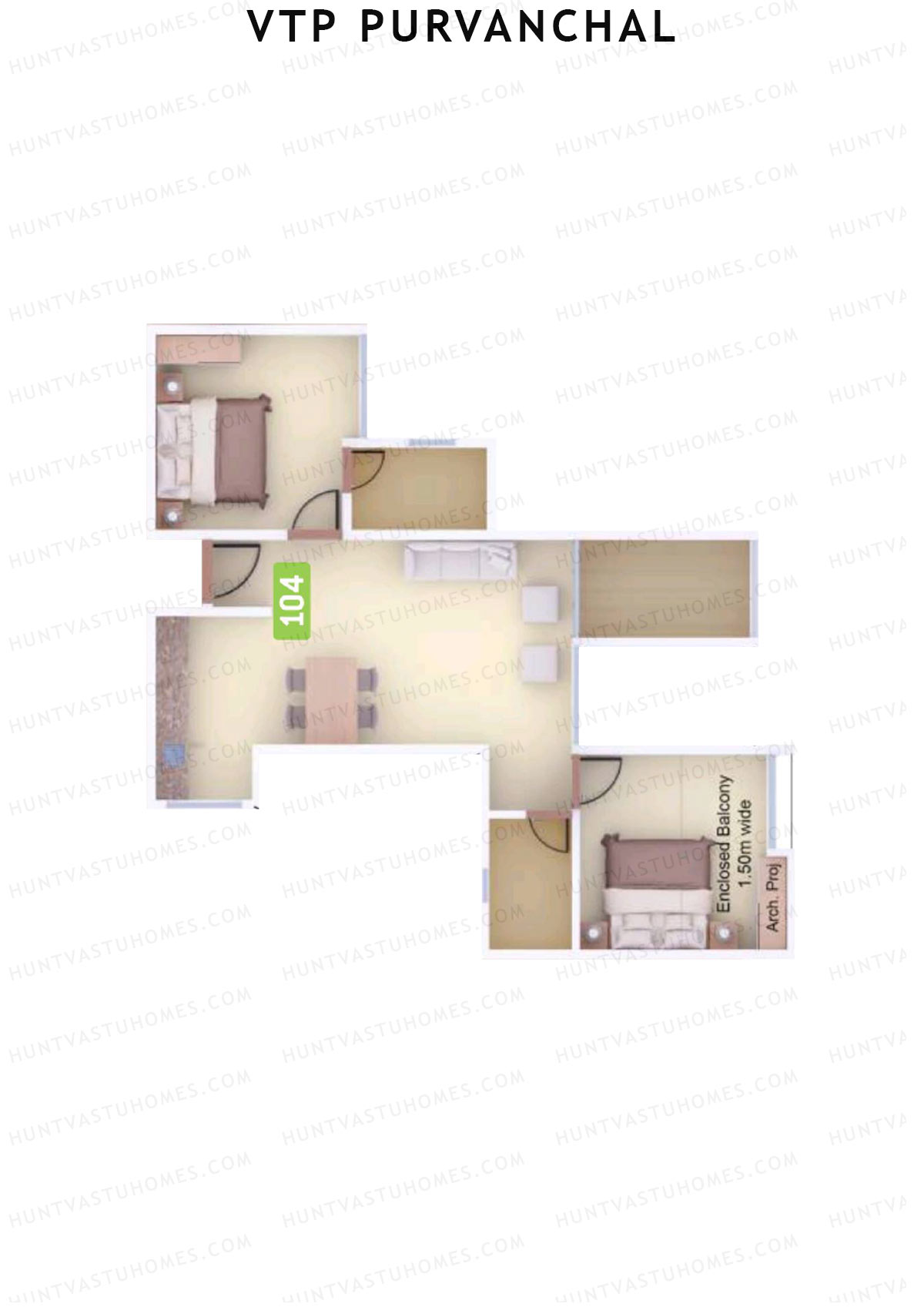 VTP Purvanchal Wing A Unit 4 Floor Plan