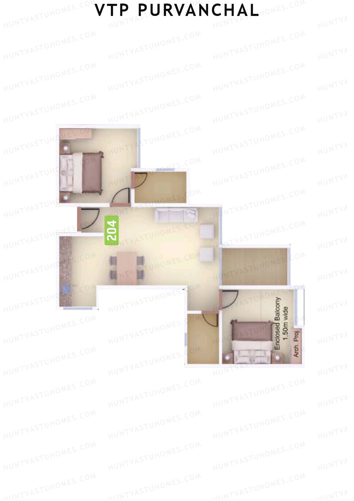 VTP Purvanchal Wing A Unit 4 Floor Plan
