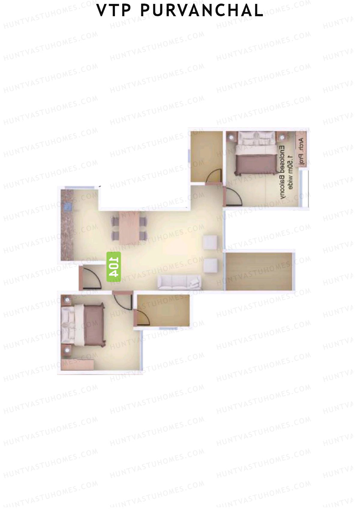 VTP Purvanchal Wing A Unit 5 Floor Plan