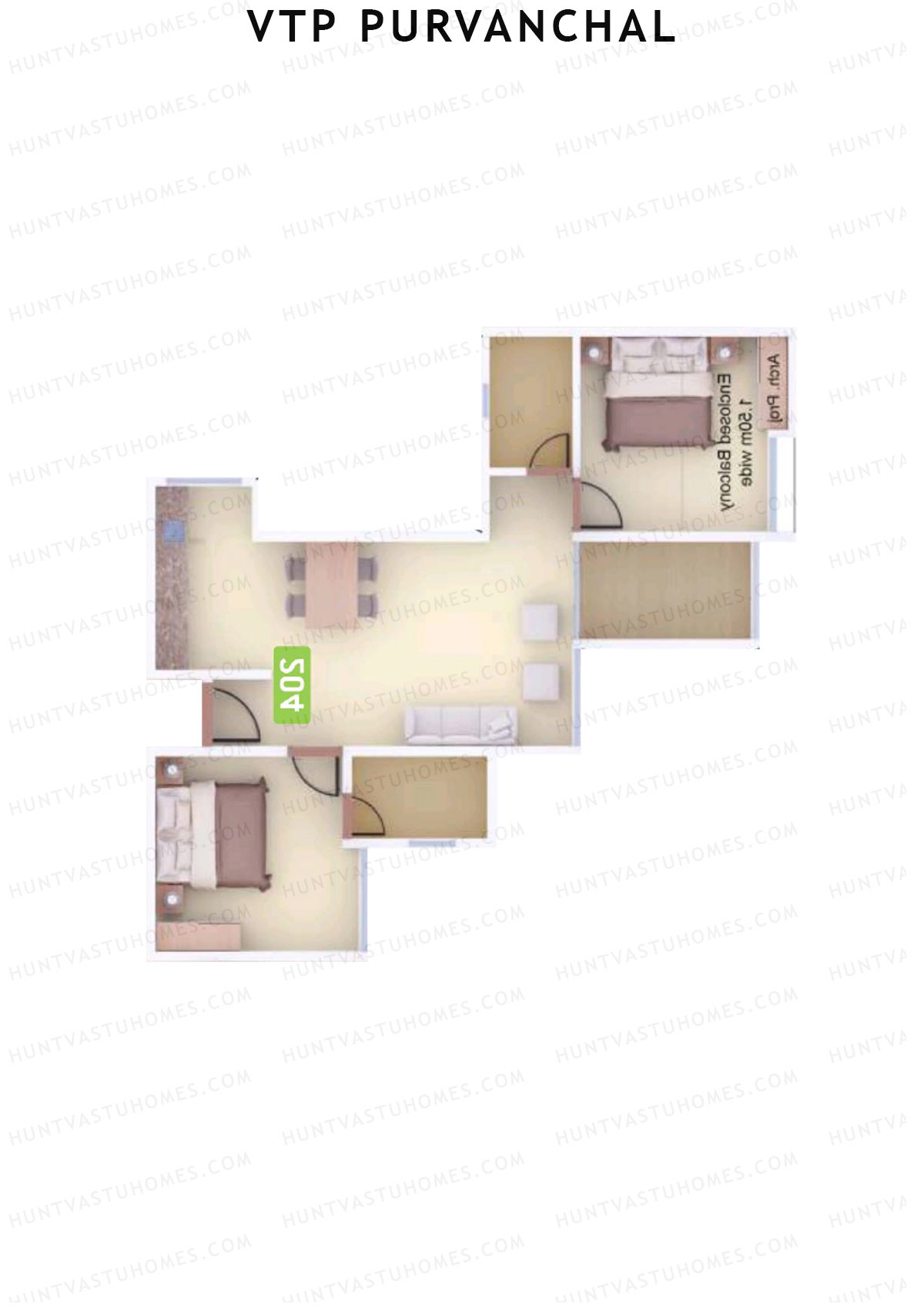 VTP Purvanchal Wing A Unit 5 Floor Plan