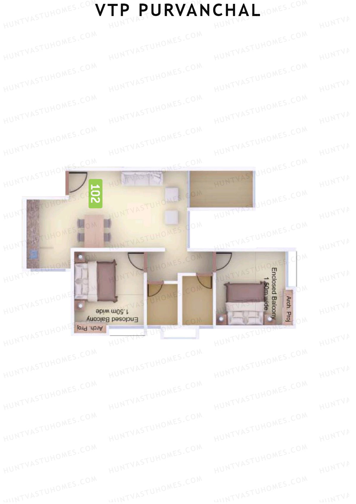 VTP Purvanchal Wing A Unit 6 Floor Plan