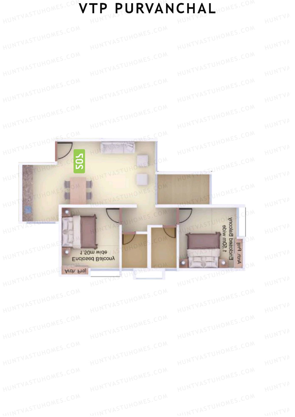 VTP Purvanchal Wing A Unit 6 Floor Plan