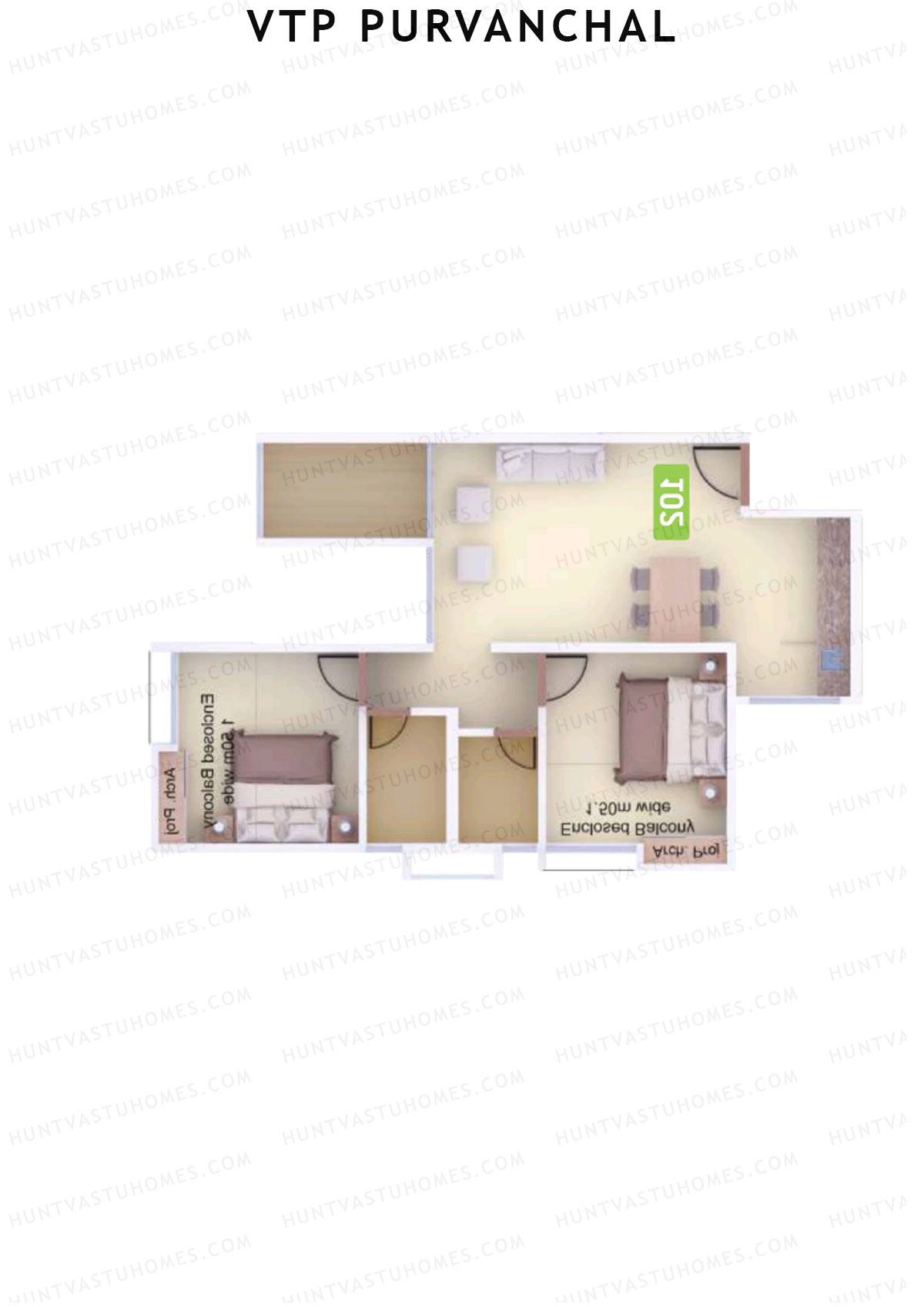 VTP Purvanchal Wing A Unit 7 Floor Plan