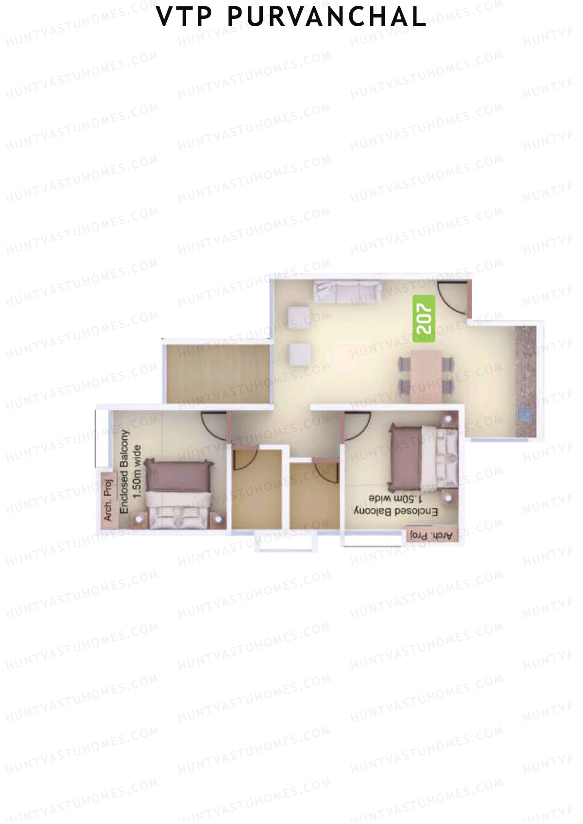 VTP Purvanchal Wing A Unit 7 Floor Plan