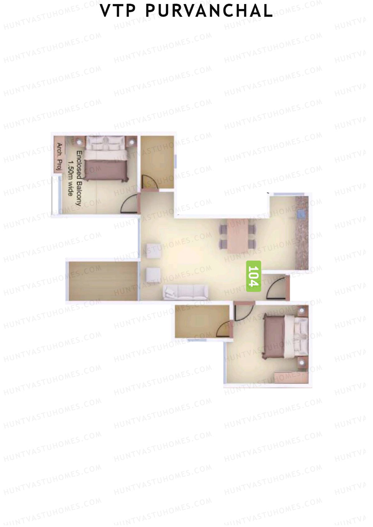 VTP Purvanchal Wing A Unit 8 Floor Plan