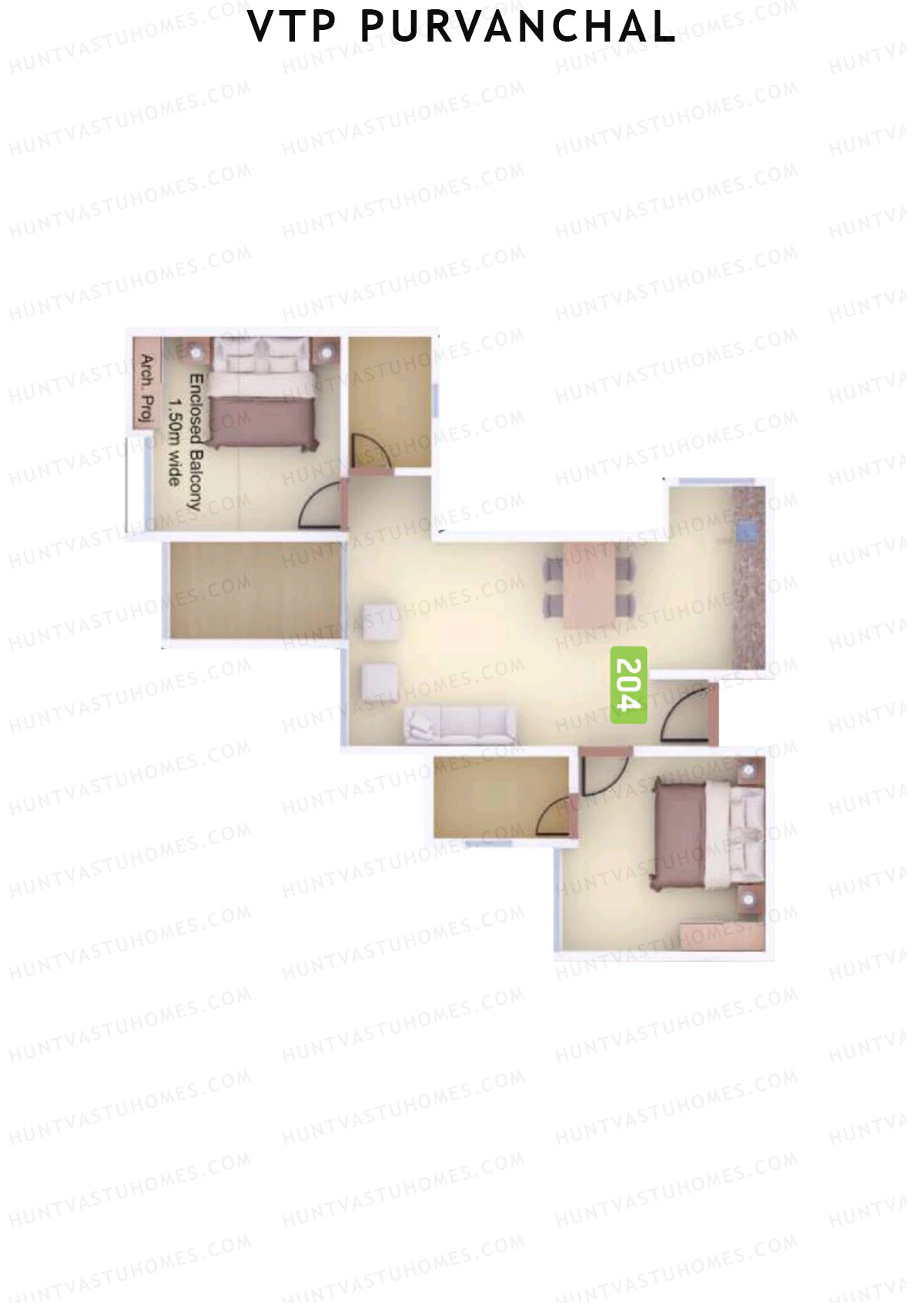 VTP Purvanchal Wing A Unit 8 Floor Plan