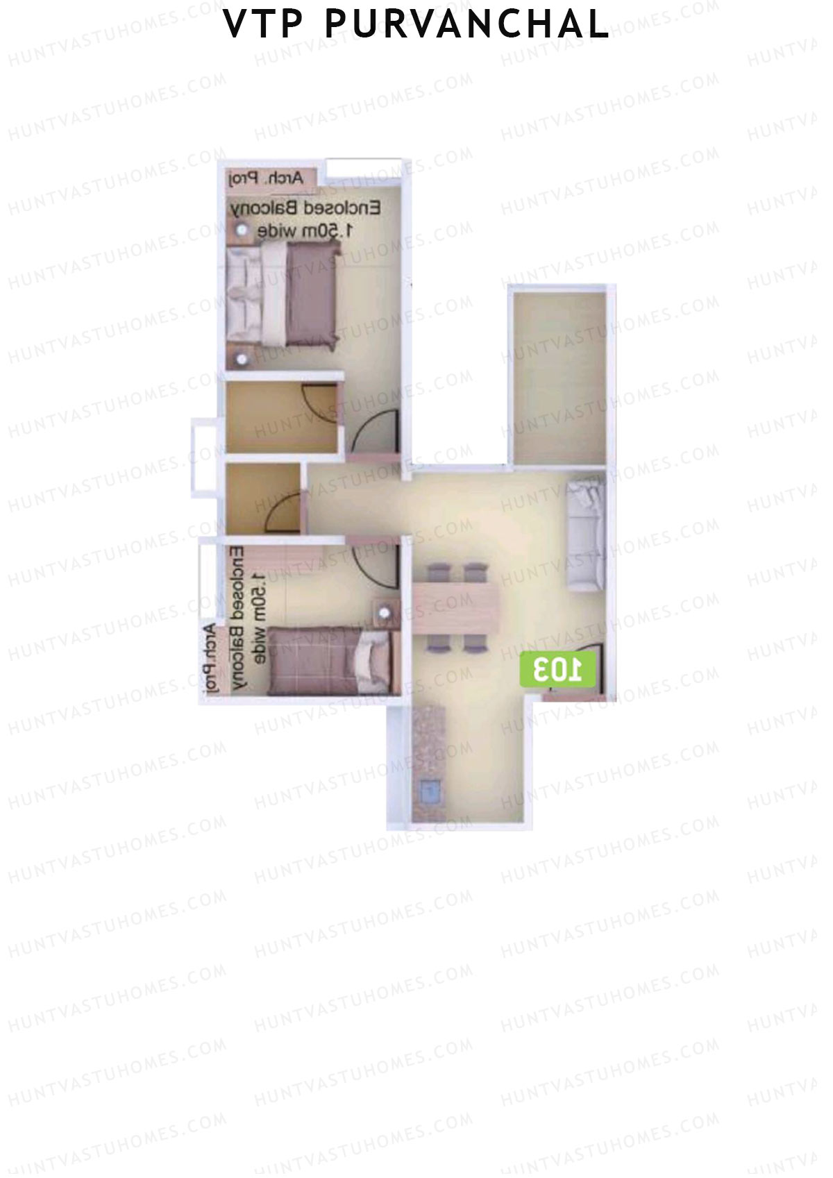 VTP Purvanchal Wing C Unit 10 Floor Plan