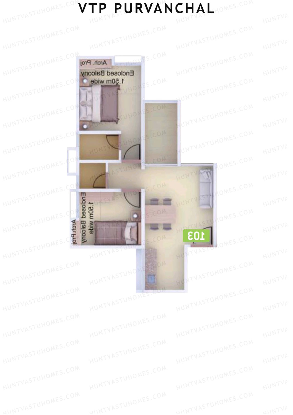 VTP Purvanchal Wing C Unit 10 Floor Plan