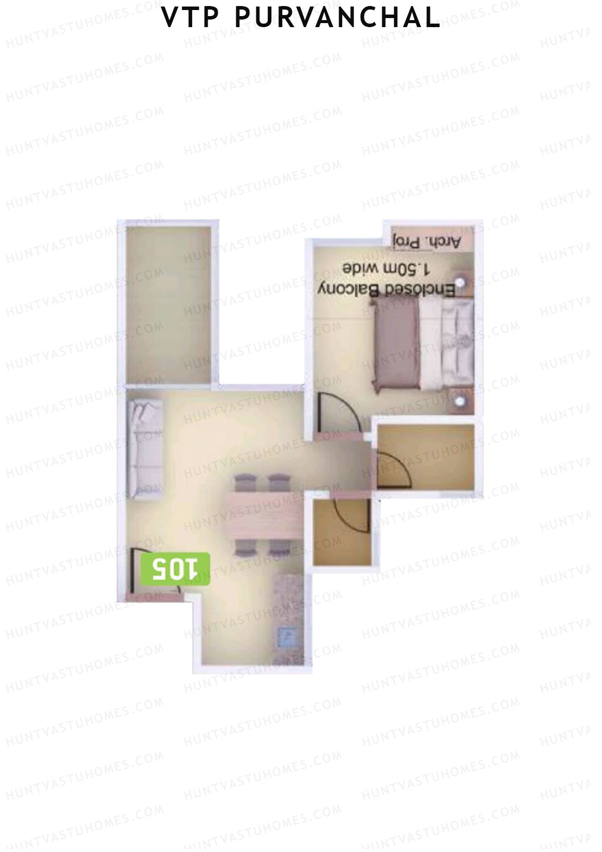 VTP Purvanchal Wing C Unit 1 Floor Plan