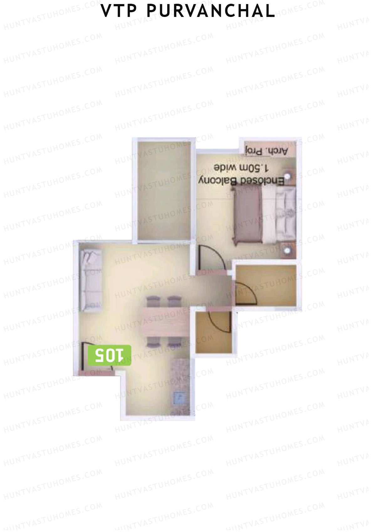 VTP Purvanchal Wing C Unit 1 Floor Plan