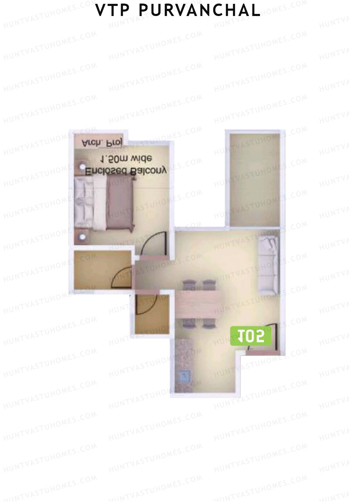VTP Purvanchal Wing C Unit 2 Floor Plan