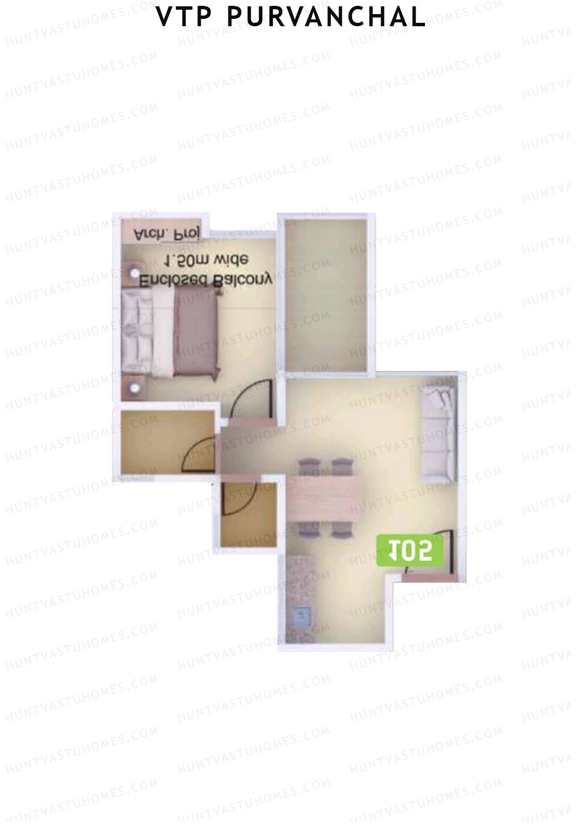 VTP Purvanchal Wing C Unit 2 Floor Plan