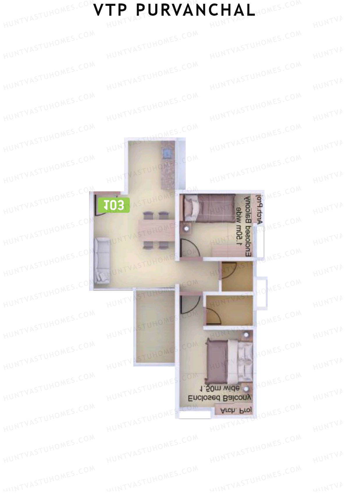 VTP Purvanchal Wing C Unit 4 Floor Plan