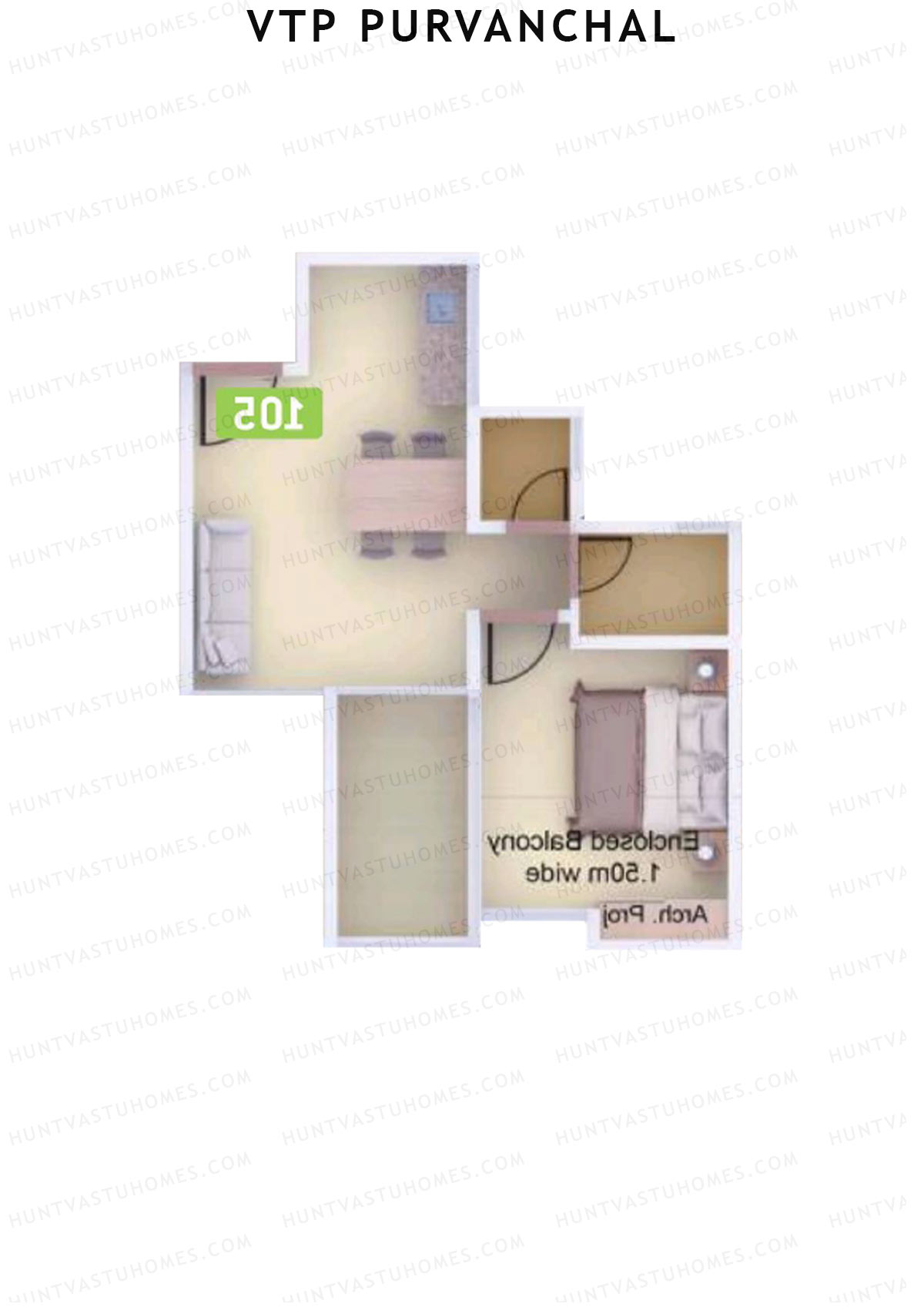 VTP Purvanchal Wing C Unit 8 Floor Plan