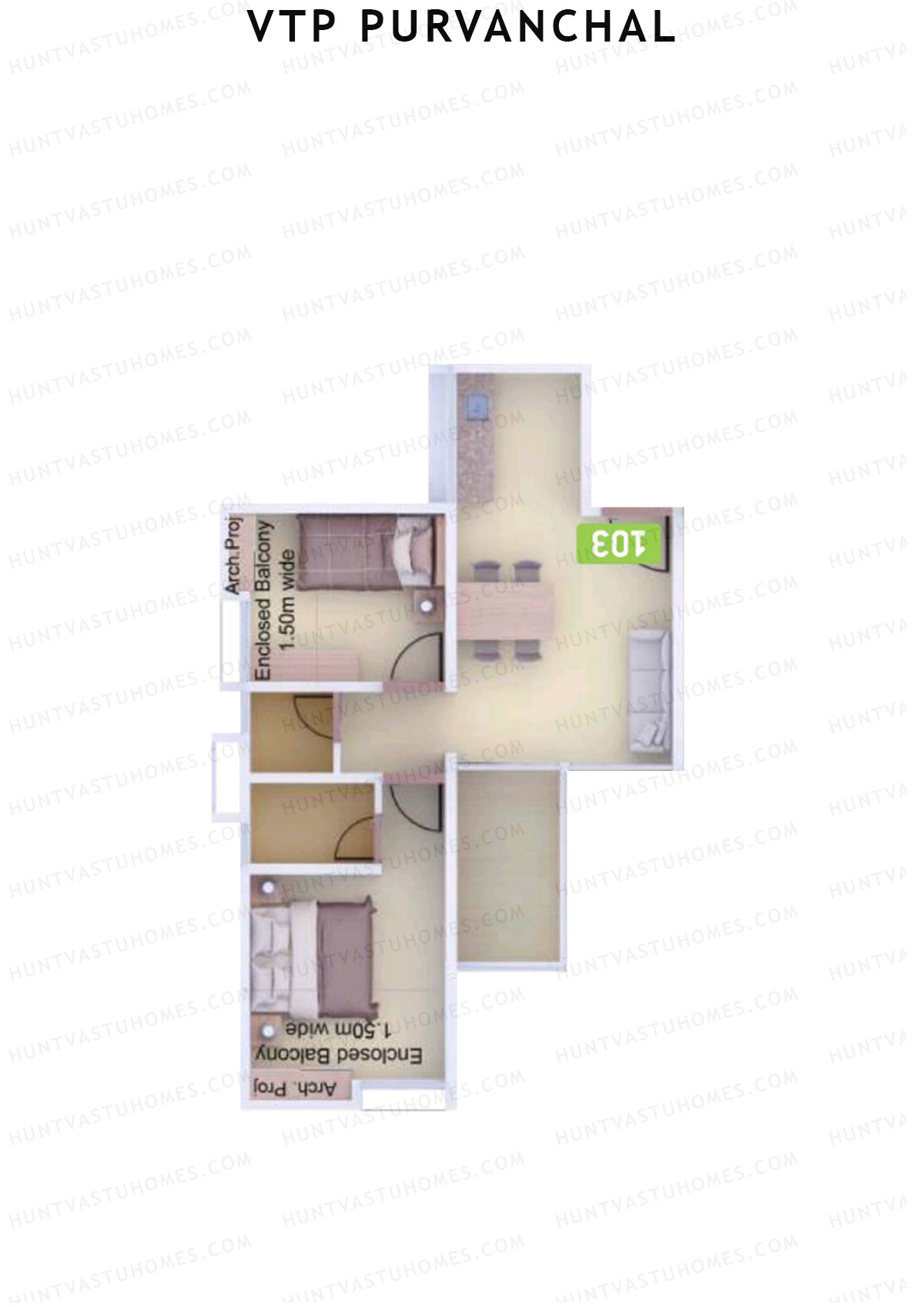 VTP Purvanchal Wing C Unit 9 Floor Plan