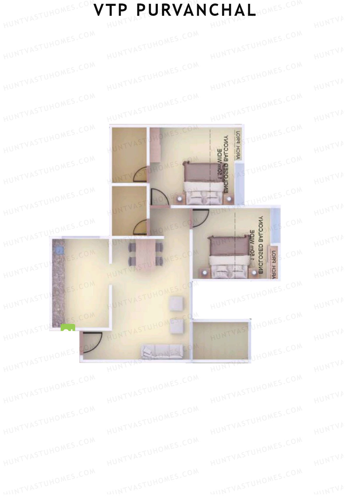 VTP Purvanchal Wing D1 Unit 1 Floor Plan