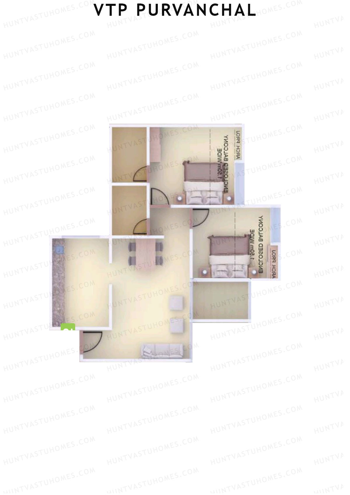 VTP Purvanchal Wing D1 Unit 1 Floor Plan