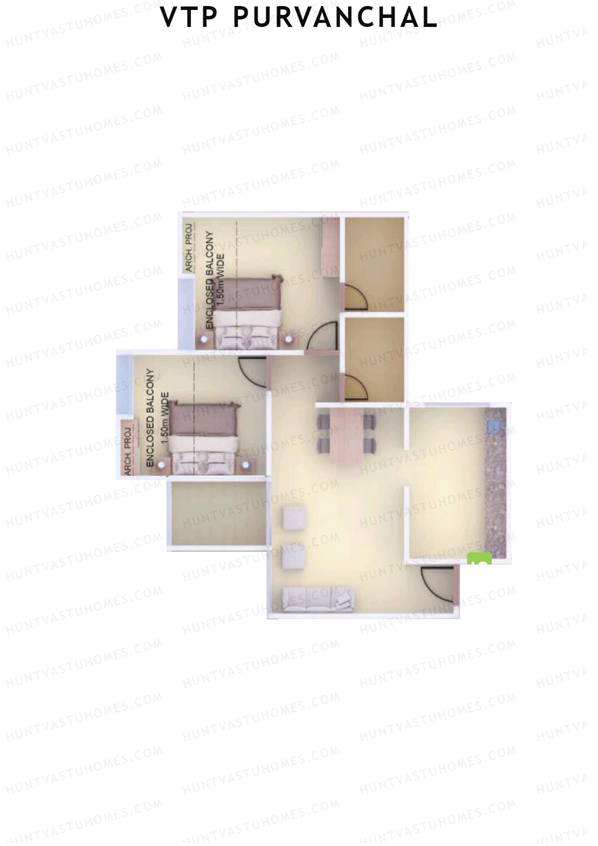 VTP Purvanchal Wing D1 Unit 5 Floor Plan