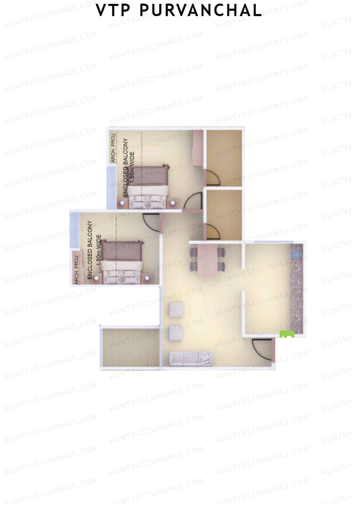 VTP Purvanchal Wing D1 Unit 6 Floor Plan