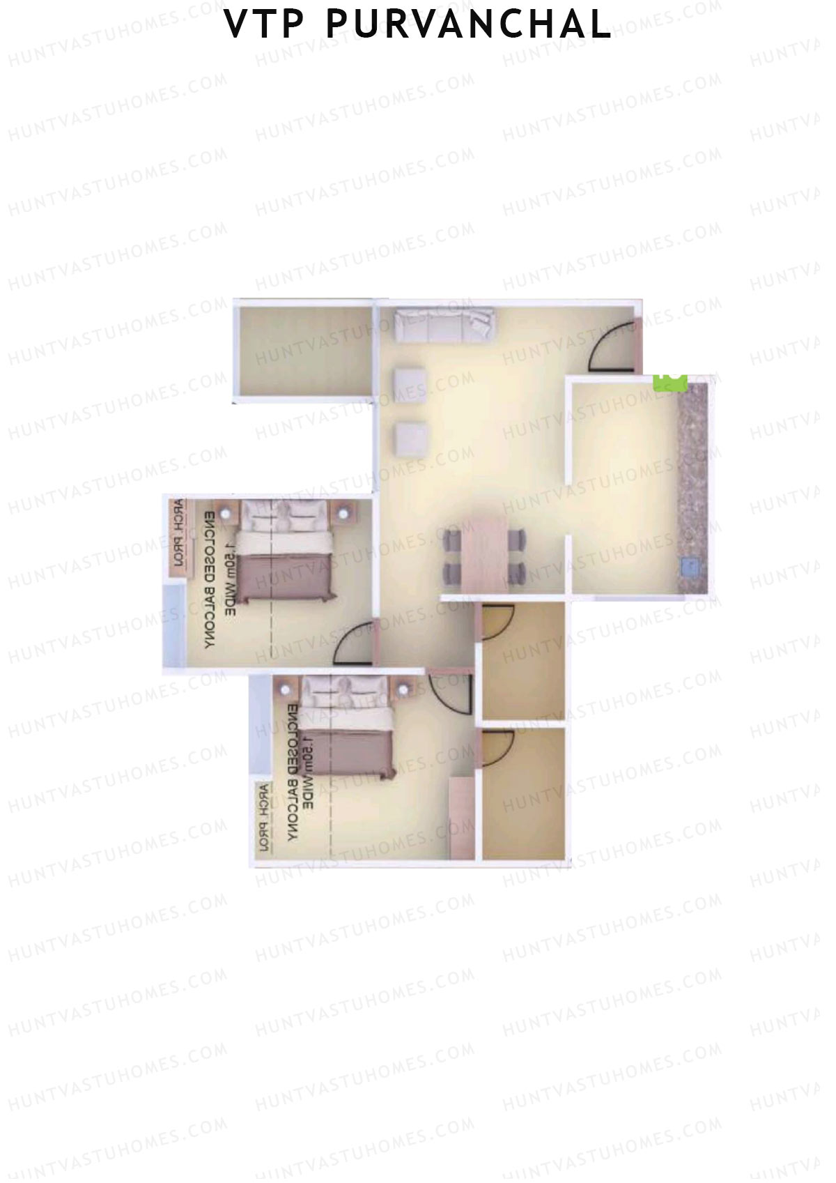 VTP Purvanchal Wing D2 Unit 4 Floor Plan