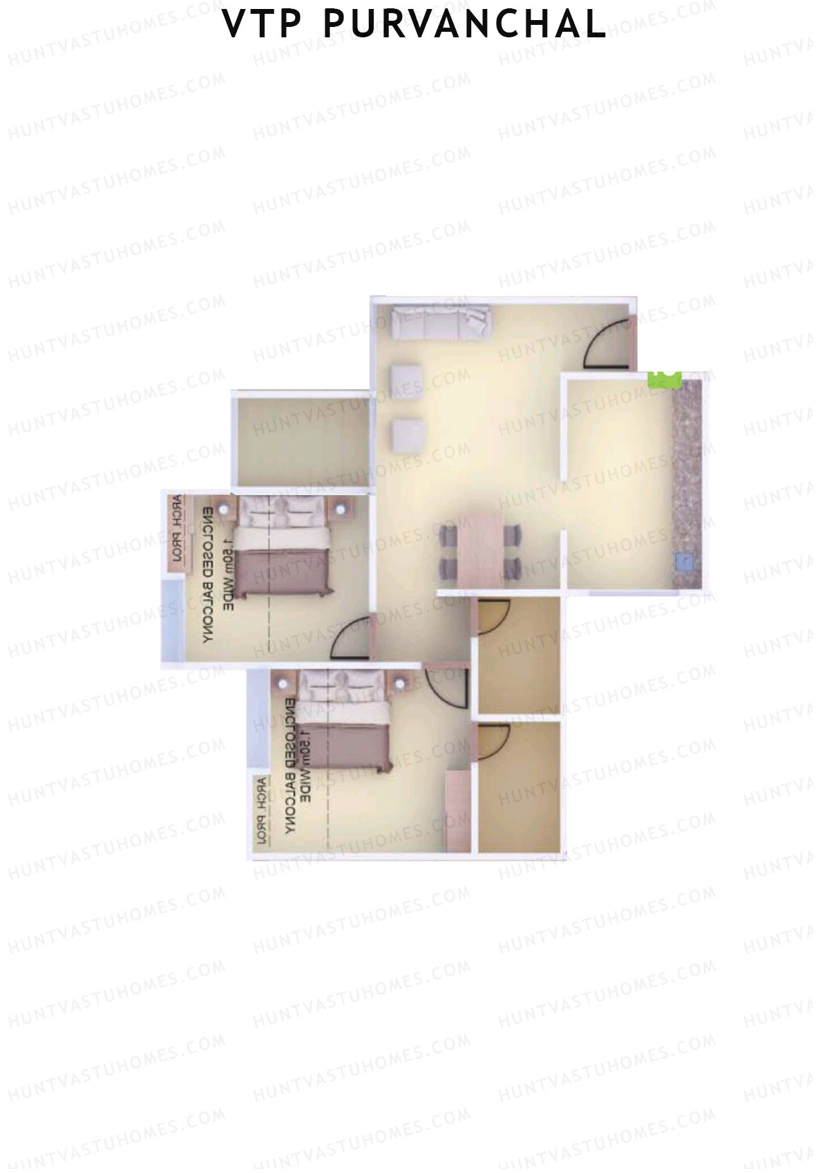 VTP Purvanchal Wing D2 Unit 5 Floor Plan