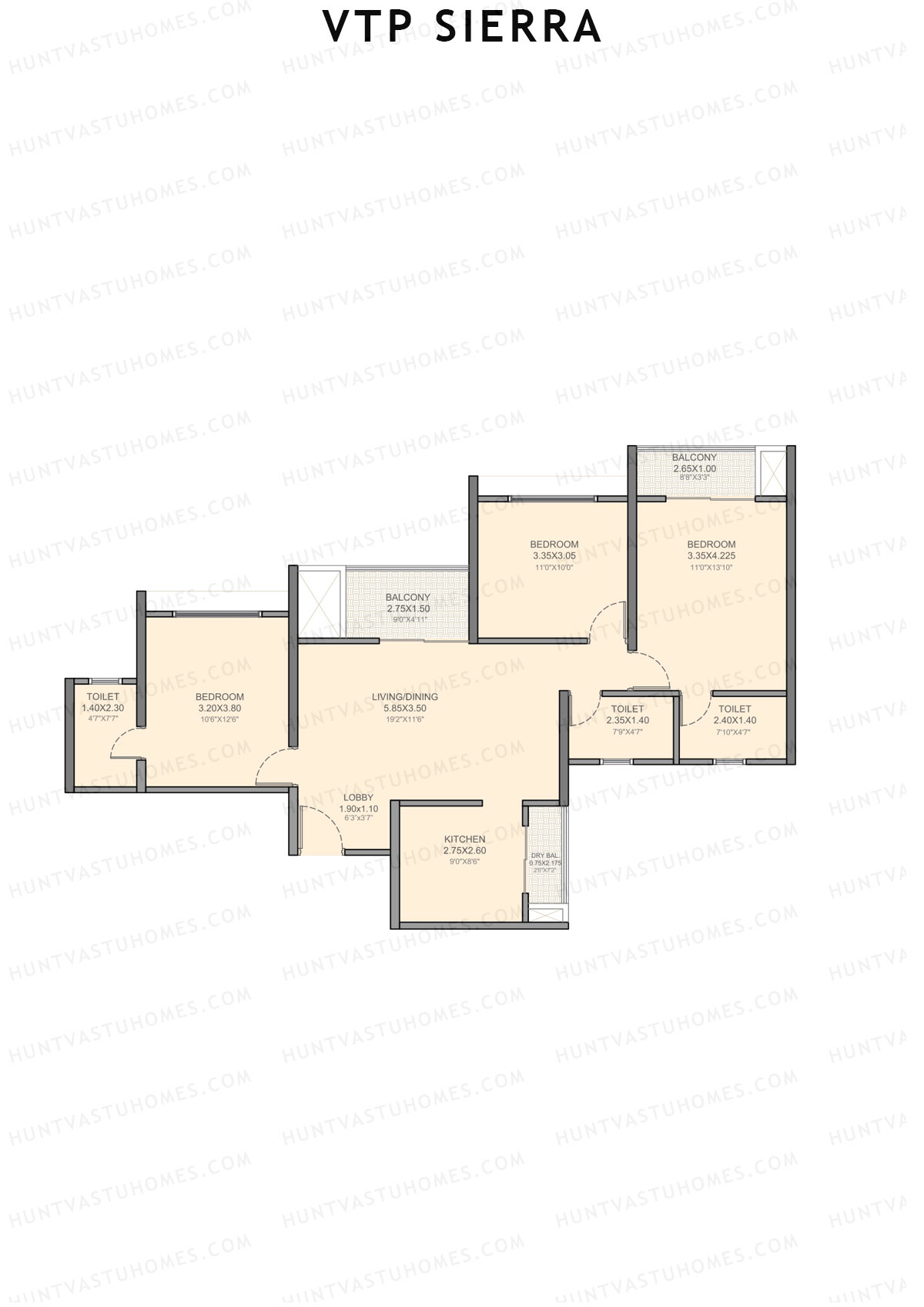 VTP Sierra Tower 4 Unit 1 Floor Plan