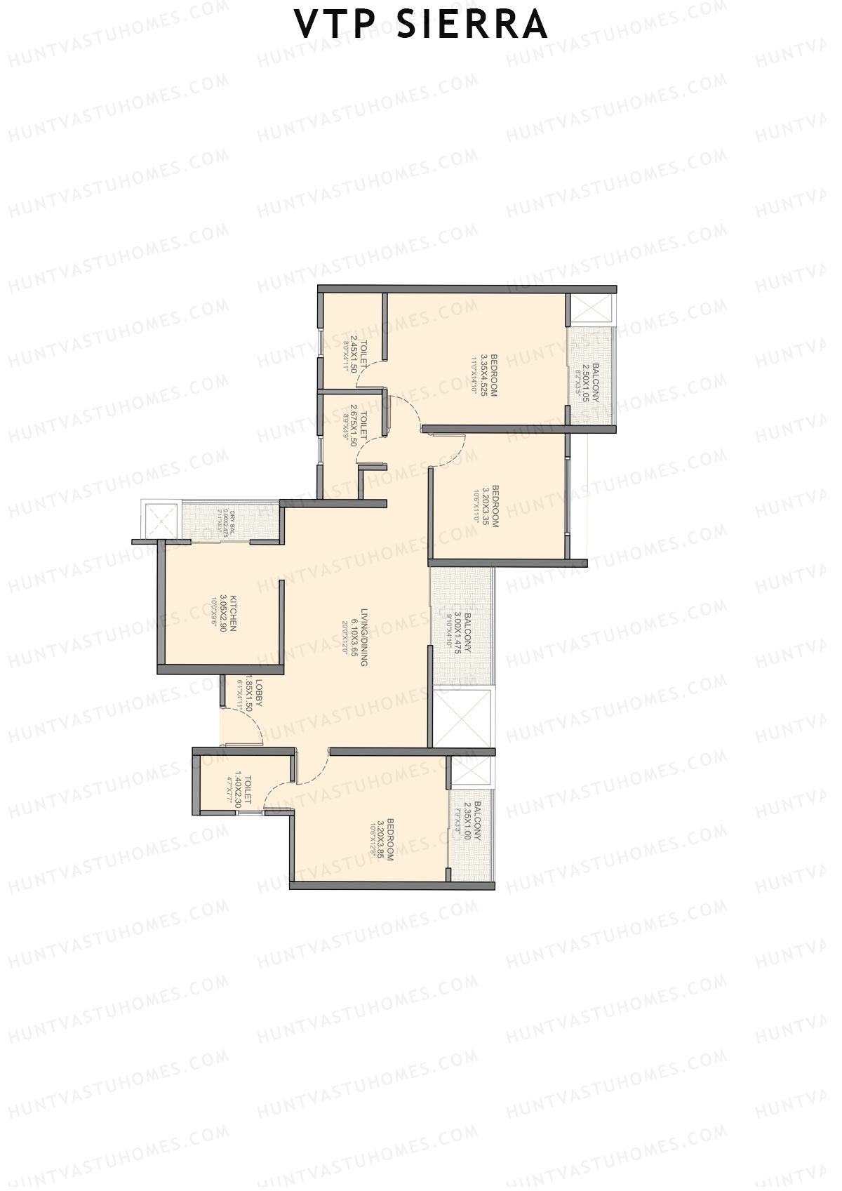 VTP Sierra Tower 4 Unit 6 Floor Plan