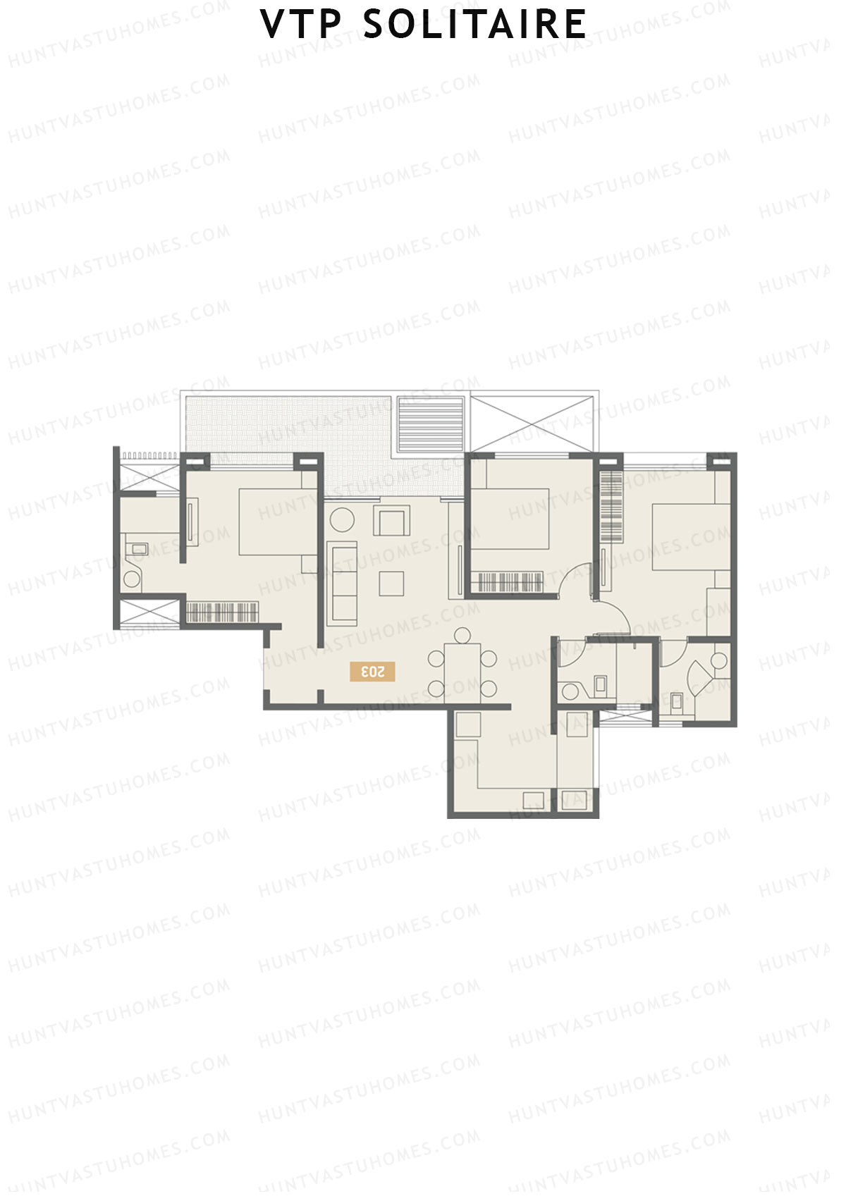 VTP Solitaire Wing A Unit 1 Floor Plan