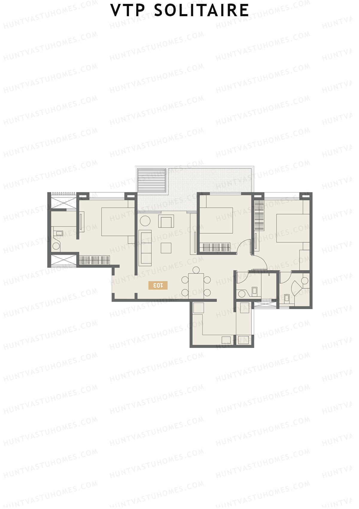 VTP Solitaire Wing A Unit 1 Floor Plan